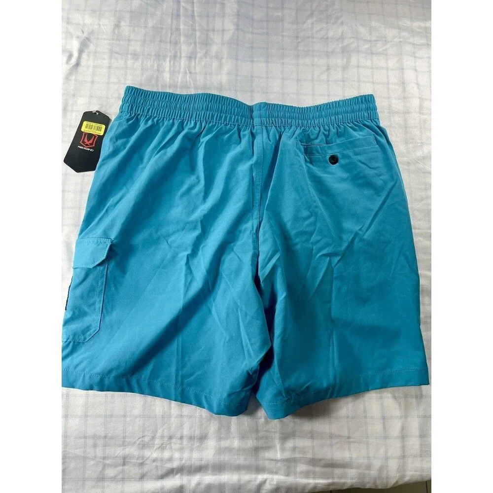 RedSand Men's Blue Cargo Swim Trunk Board Shorts - Size Large (NWT)